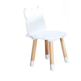 Set masuta si doua scaune, FreeON, Bear, Pentru copii, Din lemn, Cu marginile rotunjite, Conform cu standardele europene de securitate EN71-1;2018, EN71-2:2020, EN71-3:2021, Alb