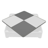 Set masuta si doua scaune, New Baby, Pentru copii, Grey and White, Cu parte detasabila si reversibila, Partea reversibila pentru Lego Duplo