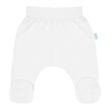 Set pentru bebe, New Baby, I AM, 7 piese, Cu botosei, jacheta maneca lunga, caciulita, body cu maneca lunga, pantalonasi si salopeta cu botosei si manusi, 100% bumbac, Marime 56, 0-3 luni, White