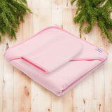 Set prosop cu gluga si manusa baie, New Baby, Dimensiune 80 x 80 cm, Basic, Pink