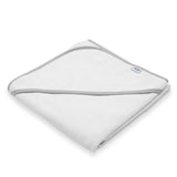 Set prosop cu gluga si manusa baie, New Baby, Dimensiune 80 x 80 cm, Basic, White-gray