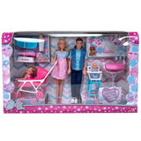 Set Simba Steffi Love Welcom Surprise Family papusa Steffy 29 cm, papusa Kevin 29 cm, papusa Evi 12 cm si accesorii