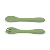 Set tacamuri, Petite&Mars, Take&Match, Din silicon, Forma ergonomica, Delicate cu gingiile, Adecvate pentru masina de spalat vase, Fara BPA, 6 luni+, Sweet Pea, Verde