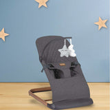 Sezlong balansoar, FreeON, Serene, Pana la 9 kg, Cu centura in 3 puncte, Spatar reglabil in 3 etape, Cu bara de jucarii, 70 x 45 x 56 cm, 0 luni+, Grey