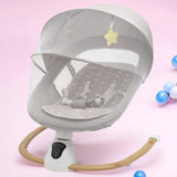 Sezlong balansoar, New Baby, Smart, Pana la 9 kg, Include cronometru si detector de miscare, Cu 5 viteze de leganare, Cu sunete si melodii, Cu 2 jucarii, 0 lun+, Grey