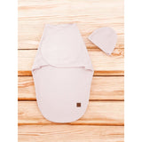 Sistem de infasare si caciulita, MimiNu, Pentru bebe, 0 - 3 luni, Leo, Din bumbac interlock certificat Oeko Tex Standard 100, Soft Powdery Pink