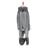 Tarc de joaca copii, Lionelo, Bonnie, Pana la 15 kg, 100 x 100 cm, Pliere compacta, Include geanta de transport, Din plasa, Cu intrare laterala cu fermoar, Cu roti, Cu salteluta din spuma, Conform cu EN12227, Gri deschis