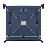 Tarc de joaca copii, Lionelo, Bonnie, Pana la 15 kg, 100 x 100 cm, Pliere compacta, Include geanta de transport, Din plasa, Cu intrare laterala cu fermoar, Cu roti, Cu salteluta din spuma, Conform cu EN12227, Albastru