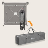 Tarc de joaca copii, Lionelo, Bonnie, Pana la 15 kg, 100 x 100 cm, Pliere compacta, Include geanta de transport, Din plasa, Cu intrare laterala cu fermoar, Cu roti, Cu salteluta din spuma, Conform cu EN12227, Gri inchis