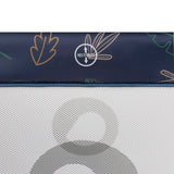 Tarc de joaca copii, Lionelo, Bonnie, Pana la 15 kg, 100 x 100 cm, Pliere compacta, Include geanta de transport, Din plasa, Cu intrare laterala cu fermoar, Cu roti, Cu salteluta din spuma, Conform cu EN12227, Albastru