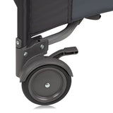 Tarc de joaca copii, Lionelo, Bonnie, Pana la 15 kg, 100 x 100 cm, Pliere compacta, Include geanta de transport, Din plasa, Cu intrare laterala cu fermoar, Cu roti, Cu salteluta din spuma, Conform cu EN12227, Gri inchis