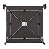 Tarc de joaca copii, Lionelo, Bonnie, Pana la 15 kg, 100 x 100 cm, Pliere compacta, Include geanta de transport, Din plasa, Cu intrare laterala cu fermoar, Cu roti, Cu salteluta din spuma, Conform cu EN12227, Gri inchis