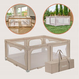 Tarc de joaca copii, Lionelo, Florence Easy Fold, 150 x 180 x 75 cm, Pliere, depliere automata, Include geanta de transport, Din plasa, Cu doua intrari laterale, 0-48 luni, Conform cu EN12227, Bej