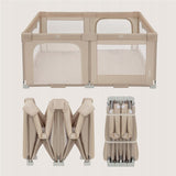 Tarc de joaca copii, Lionelo, Florence Easy Fold, 150 x 180 x 75 cm, Pliere, depliere automata, Include geanta de transport, Din plasa, Cu doua intrari laterale, 0-48 luni, Conform cu EN12227, Bej