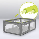 Tarc de joaca copii, Lionelo, Willow, 127 x 187 cm, Pliere compacta, Include geanta de transport, Din plasa, Cu doua intrari laterale si fermoar, Cu ventuze pentru stabilitate, Conform cu EN 12227:2010, Bej