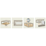 Tarc de joaca copii, Lionelo, Willow, 127 x 187 cm, Pliere compacta, Include geanta de transport, Din plasa, Cu doua intrari laterale si fermoar, Cu ventuze pentru stabilitate, Conform cu EN 12227:2010, Bej