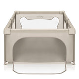 Tarc de joaca copii, Lionelo, Willow, 127 x 187 cm, Pliere compacta, Include geanta de transport, Din plasa, Cu doua intrari laterale si fermoar, Cu ventuze pentru stabilitate, Conform cu EN 12227:2010, Bej