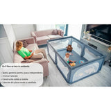 Tarc de joaca copii, Lionelo, Willow, 127 x 187 cm, Pliere compacta, Include geanta de transport, Din plasa, Cu doua intrari laterale si fermoar, Cu ventuze pentru stabilitate, Conform cu EN 12227:2010, Bej