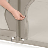 Tarc de joaca copii, Lionelo, Willow, 127 x 187 cm, Pliere compacta, Include geanta de transport, Din plasa, Cu doua intrari laterale si fermoar, Cu ventuze pentru stabilitate, Conform cu EN 12227:2010, Bej