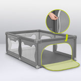 Tarc de joaca copii, Lionelo, Willow, 127 x 187 cm, Pliere compacta, Include geanta de transport, Din plasa, Cu doua intrari laterale si fermoar, Cu ventuze pentru stabilitate, Conform cu EN 12227:2010, Bej