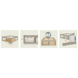 Tarc de joaca copii, Lionelo, Willow XL,180 x 200 cm, Pliere compacta, Include geanta de transport, Din plasa, Cu doua intrari laterale si fermoar, Cu ventuze pentru stabilitate, Conform cu EN 12227:2010, Bej