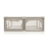 Tarc de joaca copii, Lionelo, Willow XL,180 x 200 cm, Pliere compacta, Include geanta de transport, Din plasa, Cu doua intrari laterale si fermoar, Cu ventuze pentru stabilitate, Conform cu EN 12227:2010, Bej