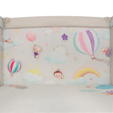 Tarc de joaca, Lionelo, Mille Plus, Pliabil, Include saltea cu densitate T25, 4 jucarii cu velcro, Manere textile, Geanta de transport, Cu roti si inchidere laterala, Pereti din plasa pentru vizibilitate si aerisire, 100 x 100 x 77 cm, Bej