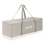 Tarc de joaca, Lionelo, Mille Plus, Pliabil, Include saltea cu densitate T25, 4 jucarii cu velcro, Manere textile, Geanta de transport, Cu roti si inchidere laterala, Pereti din plasa pentru vizibilitate si aerisire, 100 x 100 x 77 cm, Bej