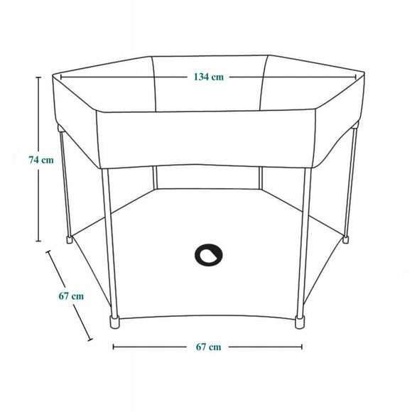 Tarc de joaca, Lionelo, Roel Plus, Pliere ultra-compacta, Sistem LockGuard impotriva plierii accidentale, Geanta de transport inclusa, Conform cu EN 12227:2010, 134x134x74 cm, 6 luni+, Multicolor