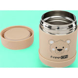 Termos, FreeON, Pentru alimente solide Din otel inoxidabil Mentine cald pana la 12 ore si rece pana la 24 ore, Beige Bear