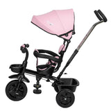 Tricicleta copii, Free2Move, cu sezut rotativ 360 grade, Reglabil, Roti EVA, Mecanism de pedalare libera, Suport picioare, Pink Black, Resigilat