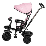 Tricicleta copii, Free2Move, cu sezut rotativ 360 grade, Reglabil, Roti EVA, Mecanism de pedalare libera, Suport picioare, Pink Black, Resigilat