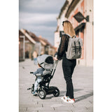 Tricicleta copii, Free2Move, cu sezut rotativ 360 grade, Reglabil, Roti EVA, Mecanism de pedalare libera, Suport picioare, Pink Black, Resigilat