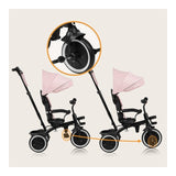 Tricicleta copii, Lionelo, Berry, 2 in 1, Multifunctionala, Suport picioare, Control al directiei, Scaun reversibil, Rotire 360 grade, Functie de roata libera, Utilizare pana la 5 ani, Constructie din otel, Conform cu standardul EN71, Roz