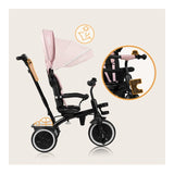 Tricicleta copii, Lionelo, Berry, 2 in 1, Multifunctionala, Suport picioare, Control al directiei, Scaun reversibil, Rotire 360 grade, Functie de roata libera, Utilizare pana la 5 ani, Constructie din otel, Conform cu standardul EN71, Roz