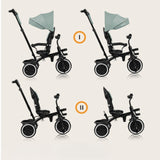 Tricicleta copii, Lionelo, Berry, 2 in 1, Multifunctionala, Suport picioare, Control al directiei, Scaun reversibil, Rotire 360 grade, Functie de roata libera, Utilizare pana la 5 ani, Constructie din otel, Conform cu standardul EN71, Verde