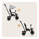 Tricicleta copii, Lionelo, Berry, 2 in 1, Multifunctionala, Suport picioare, Control al directiei, Scaun reversibil, Rotire 360 grade, Functie de roata libera, Utilizare pana la 5 ani, Constructie din otel, Conform cu standardul EN71, Gri