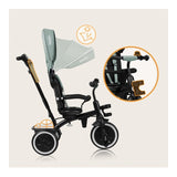 Tricicleta copii, Lionelo, Berry, 2 in 1, Multifunctionala, Suport picioare, Control al directiei, Scaun reversibil, Rotire 360 grade, Functie de roata libera, Utilizare pana la 5 ani, Constructie din otel, Conform cu standardul EN71, Verde