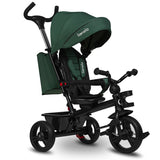 Tricicleta copii, Lionelo, Haari, Ultrapliabila, Multifunctionala, Suport picioare, Control al directiei, Scaun reversibil, Rotire 360 grade, Conform cu standardul european de securitate EN71, Verde