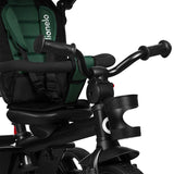 Tricicleta copii, Lionelo, Haari, Ultrapliabila, Multifunctionala, Suport picioare, Control al directiei, Scaun reversibil, Rotire 360 grade, Conform cu standardul european de securitate EN71, Verde