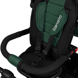 Tricicleta copii, Lionelo, Haari, Ultrapliabila, Multifunctionala, Suport picioare, Control al directiei, Scaun reversibil, Rotire 360 grade, Conform cu standardul european de securitate EN71, Verde