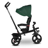 Tricicleta copii, Lionelo, Haari, Ultrapliabila, Multifunctionala, Suport picioare, Control al directiei, Scaun reversibil, Rotire 360 grade, Conform cu standardul european de securitate EN71, Verde