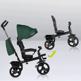 Tricicleta copii, Lionelo, Haari, Ultrapliabila, Multifunctionala, Suport picioare, Control al directiei, Scaun reversibil, Rotire 360 grade, Conform cu standardul european de securitate EN71, Verde