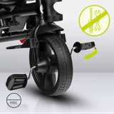 Tricicleta copii, Lionelo, Haari, Ultrapliabila, Multifunctionala, Suport picioare, Control al directiei, Scaun reversibil, Rotire 360 grade, Conform cu standardul european de securitate EN71, Verde