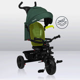 Tricicleta copii, Lionelo, Haari, Ultrapliabila, Multifunctionala, Suport picioare, Control al directiei, Scaun reversibil, Rotire 360 grade, Conform cu standardul european de securitate EN71, Verde