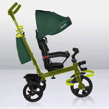 Tricicleta copii, Lionelo, Haari, Ultrapliabila, Multifunctionala, Suport picioare, Control al directiei, Scaun reversibil, Rotire 360 grade, Conform cu standardul european de securitate EN71, Verde