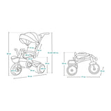 Tricicleta copii, Lionelo, Haari, Ultrapliabila, Multifunctionala, Suport picioare, Control al directiei, Scaun reversibil, Rotire 360 grade, Conform cu standardul european de securitate EN71, Verde