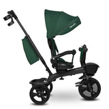 Tricicleta copii, Lionelo Kori, ultra-pliabila si multifunctionala, cu scaun rotativ 360°, control parental, suport pentru picioare si accesorii premium, Verde