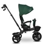 Tricicleta copii, Lionelo Kori, ultra-pliabila si multifunctionala, cu scaun rotativ 360°, control parental, suport pentru picioare si accesorii premium, Verde