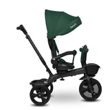Tricicleta copii, Lionelo Kori, ultra-pliabila si multifunctionala, cu scaun rotativ 360°, control parental, suport pentru picioare si accesorii premium, Verde